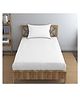 Trance Home Linen Premium Plain Pure Cotton Single Flat Bedsheet with 1 Pillow Cover 54 x 90 Inch- White