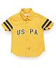 US Polo Assn Cotton Half Sleeves Shirt with Logo Print - Yellow