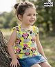 Babyhug Disney Cotton Sleeveless Top With Minnie Mouse Print - Green