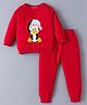 Kookie Kids Full Sleeves Pullover Raglan Sleeves Sweater Set With  Penguin Design - Red