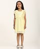 Zion Mesh Frill Sleeves Solid Dress - Yellow