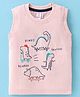 Pink Rabbit Single Jersey Sleeveless T-Shirt Dino Print - Pink