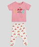 Somersault Half Sleeves Fruits Printed Top & Pant Set - Pink
