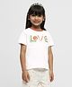 Somersault Half Sleeves Love Text Printed Tee - Ecru Cream