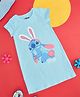 Pantaloons Junior Cotton Knit Disney Lilo & Stitch Featuring Half Sleeves Character Printed Night Dress - Blue