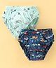 Revvo Junior Cotton Knit Briefs with Air plane & Car  Print Pack of 2 - Multicolour