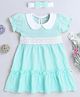 BUMZEE Half Sleeves Lace Detailed Dress With Headband - Mint Green