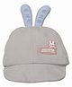 Kid-O-World Cotton Bunny Patched Cap - Grey & Blue-  Diameter 50 Cms