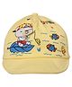 Kid-O-World Animal Embroidered Cotton  Cap -  Yellow-  Diameter 46 Cms