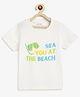 Campana 100% Cotton Jersey Half Sleeves At The Beach Printed T-Shirt - White