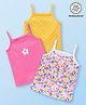Babyhug 100% Cotton Sleeveless Antibacterial Slips  with Floral & Polka Dot Print Pack of 3 - Multicolour
