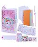 PLUSPOINT DIY Unicorn Notebook Kit Gift Set for Girls Cute Creative Dairy Kit Decorate Your Own Diary with Stickers and Star Sequins, Unicorn Pens, Badge