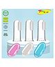 Joy Buzz Baby Silicone Fingure Brush With Case Pack of 3 - Blue White Pink