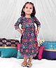 KID1 Three Fourth Sleeves Floral Printed Dress - Blue