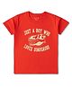 Luke and Lilly Half Sleeves Just A Boy Who Loves Dinosaurs Text Printed - Red