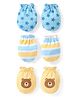 Babyhug 100% Cotton Mittens Multicolor Pack of 3 - Blue & Yellow