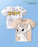 Babyoye Disney Cotton Half Sleeves T-Shirts With Lilo N Stitch Graphics Pack of 2 - Beige