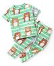 Babyhug Cotton Half Sleeves Night Suit With Bear Print-Green