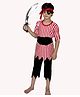 Kaku Fancy Dresses Pirate Theme Costume Set - Red & Black