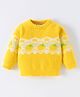 Kookie Kids Full Sleeves Pullover Sweater with Strawberry Design - Yellow