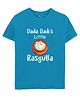Zeezeezoo Family Theme Half Sleeves Dada Dadis Little Rasgulla Printed  Tshirt - Blue