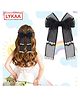 Lykaa Hair Ribbon Pearl Bow For Girls, Women, Kids, Clips Hair Accessories - Pack of 1 Hair Clip (Black)