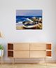 Rangoli Boat At The Beach Canvas Wall Painting On Cotton Stretched Canvas - L 46 x B 30 x H 5 cm