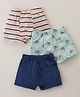 Babyhug 100% Cotton Knit Briefs with Bear & Striped Print Pack of 3 - Multicolor