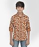 CRIMSOUNE CLUB Full Sleeves Floral Printed Shirt - Brown