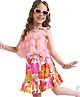 Ollington St. Georgette Woven Singlet Sleeve Layered Top & Floral Printed Skirt Set - Multicolor