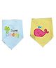 Chinmay Kids Reusable Baby Bibs Two Layered Cute Prints Edges Assorted Color Pack of 2  (Sky Blue-Yellow)