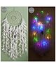 Duli Handmade Dream catcher Hanging with Lights and White Feathers for Home Decoration