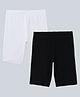 Charm n Cherish Pack Of 2 Solid Shorts - White & Black