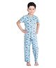 Clothe Funn Knit Half Sleeves   Vehicles Printed Night Suit - Blue