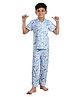 Clothe Funn Knit Half Sleeves Skateboard Printed Night Suit - Blue