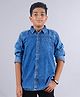 Kiddopanti Full Sleeves Solid Denim Shirt - Blue