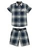 Gini &  Jony Cotton Woven Half Sleeves Checks Shirt & Shorts Set - Blue
