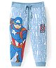 Babyhug Marvel Single Jersey Knit Full Length Lounge Pant with Avengers Graphic - Blue