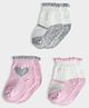 Mi Arcus Pack of 3 Colour Blocked  Socks Set -  White Pink & Grey
