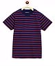 Campana 100% Cotton Jersey Half Sleeves Striped T-Shirt - Navy & Rust