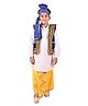Itsmycostume Satin Punjabi Dress Theme Costume Set - White  & Yellow