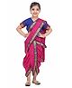 Itsmycostume Satin Marathi Theme Costume Set - Magenta & Blue
