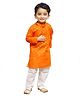 Itsmycostume Cotton Full Sleeves Kurta Pyjama Costume Set - Orange
