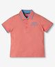 Ed-a-Mamma Half Sleeves Text Embroidered Polo Tee - Orange