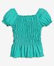 Ed-a-Mamma Half Sleeves Smocked Detailed Top - Green