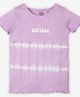 Ed-a-Mamma Half Sleeves Curious Text Patch Detailed & Tie Dye Tee - Purple