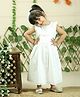 Junitos Cotton Sleeveless Schiffli Embroidered Dress - White