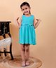Junitos Cotton Sleeveless Pom Pom Detailed Smocked Dress - Turquoise Blue