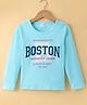Smarty Girls  100 % Cotton Knit Full Sleeves T-Shirt with Text Print - Sky Blue