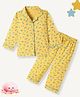 Funkrafts Cotton Woven Full Sleeves Cherries & Popsicles Printed Night Suit - Yellow